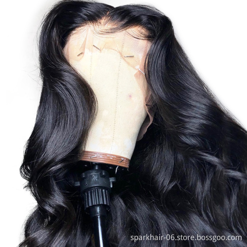 SPARK 130% 150% 180% Density Virgin Remy Raw Long Wigs For Women Human Hair Frontal Lace Wig Body Wave